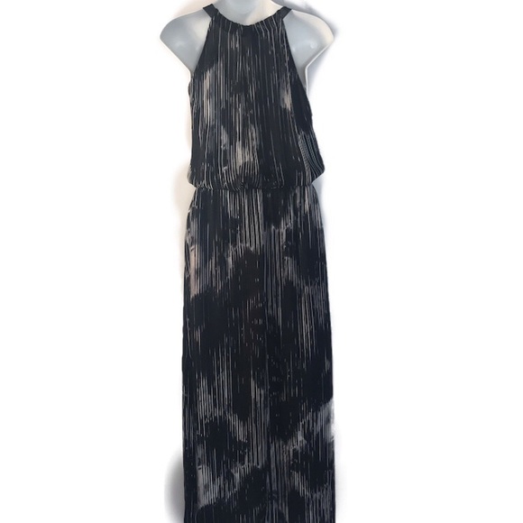 Elie Tahari York Silk Tie Neck Blouson Maxi Dress - Picture 3 of 8